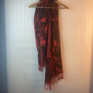 Luxury Pashmina Scarf or Shawl Black Red Womens